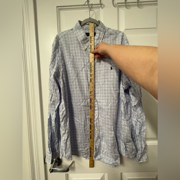 Excellent used condition men’s Ralph Lauren size XXL blue and white check  top - Picture 3 of 8